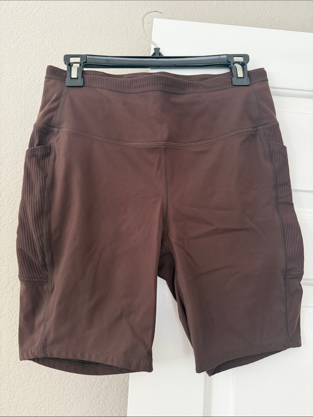 Mondetta Brown High-Rise Pocket Bike Shorts